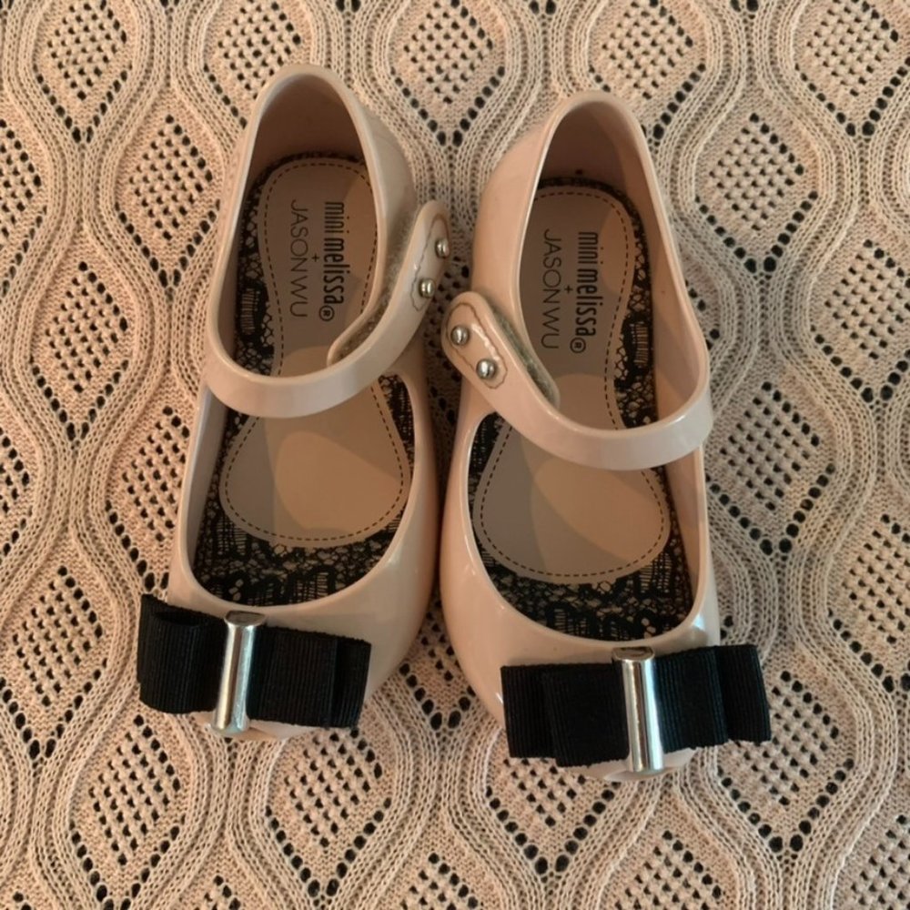Mini Melissa Blush and Bow Shoes